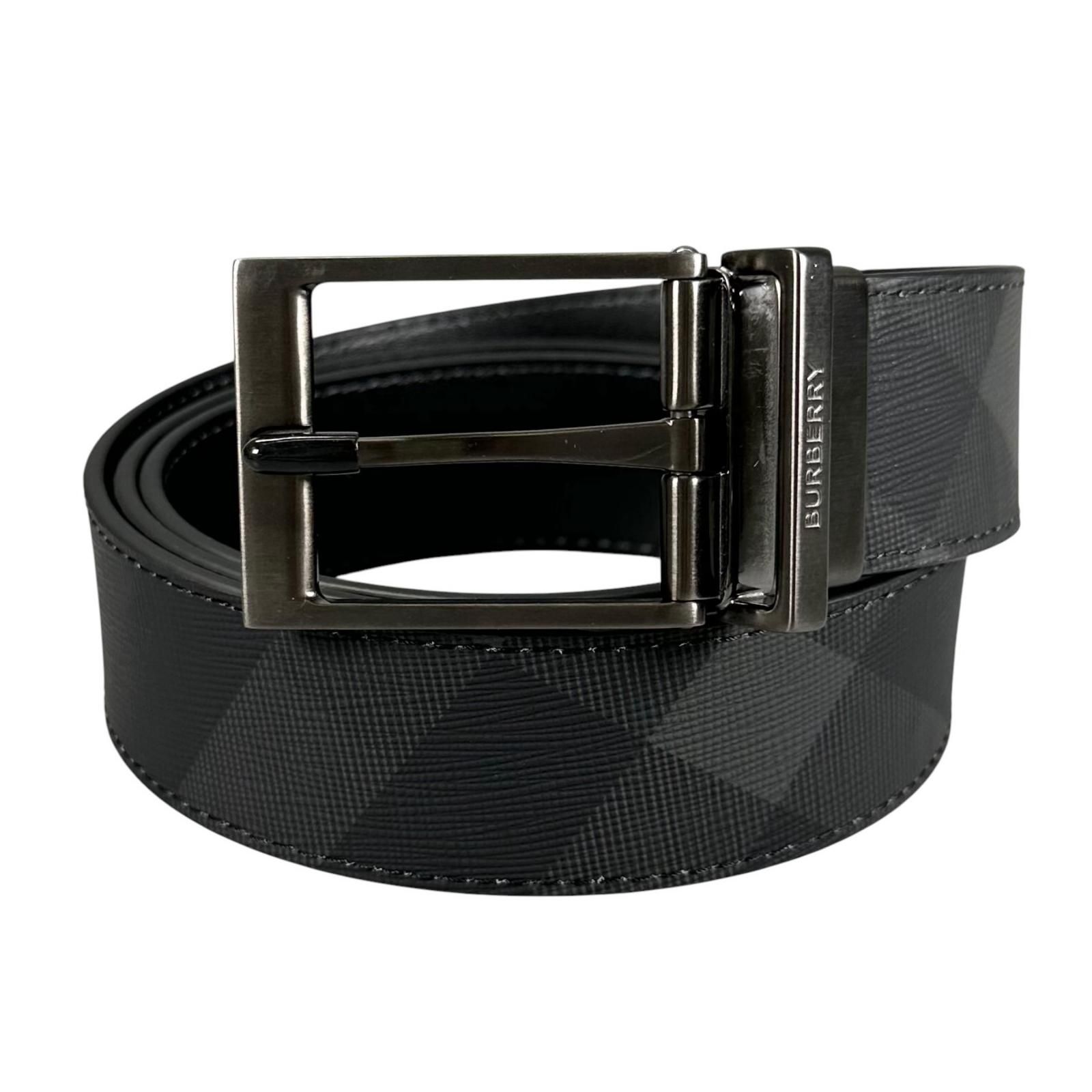 BURBERRY バーバリー リバーシブル ベルト レザー チャコールグレー/ブラック【中古】 メンズ