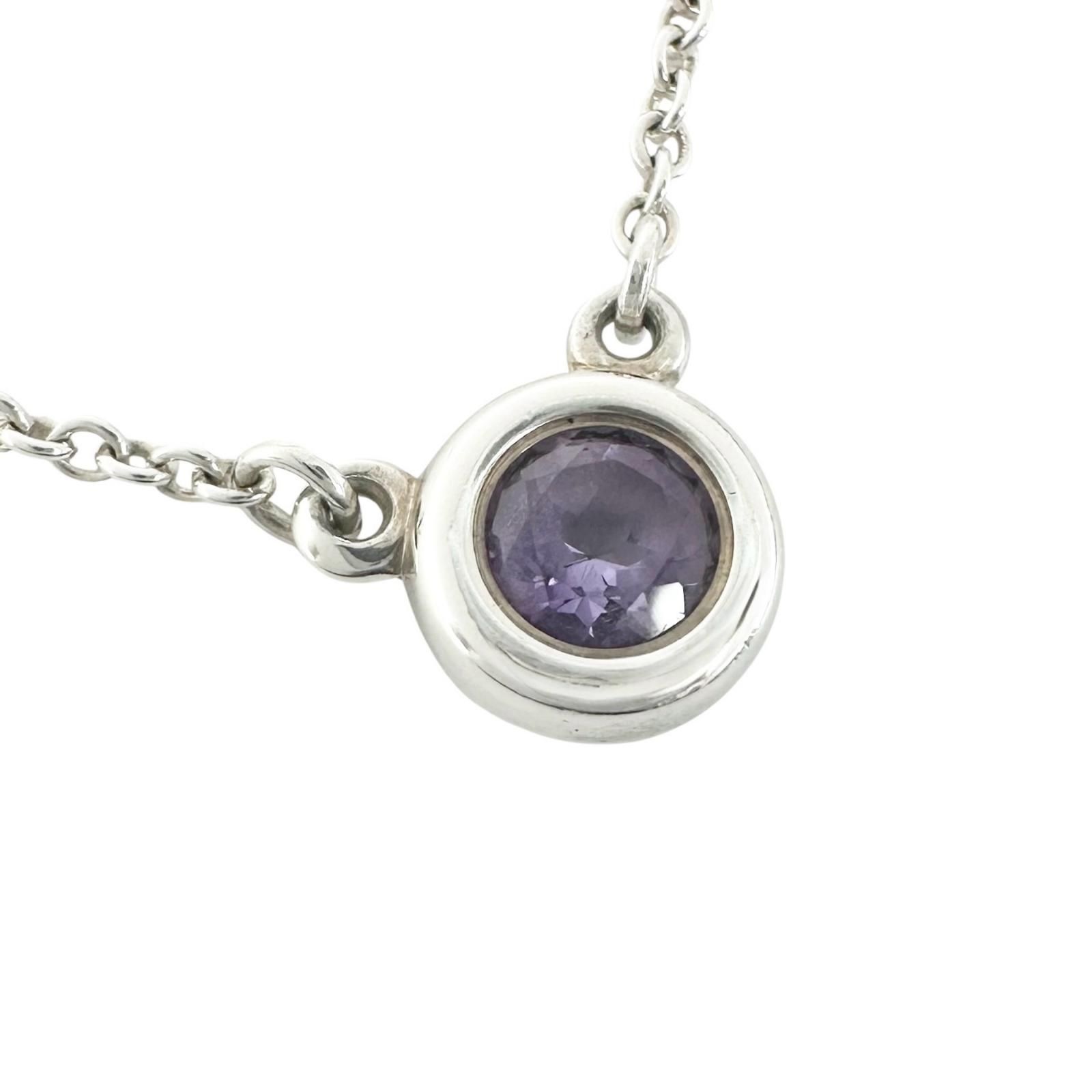 TIFFANY&Co. ティファニー バイザヤード ペンダント ネックレス シルバー925/アメジスト シルバー/パープル【中古】 レディース