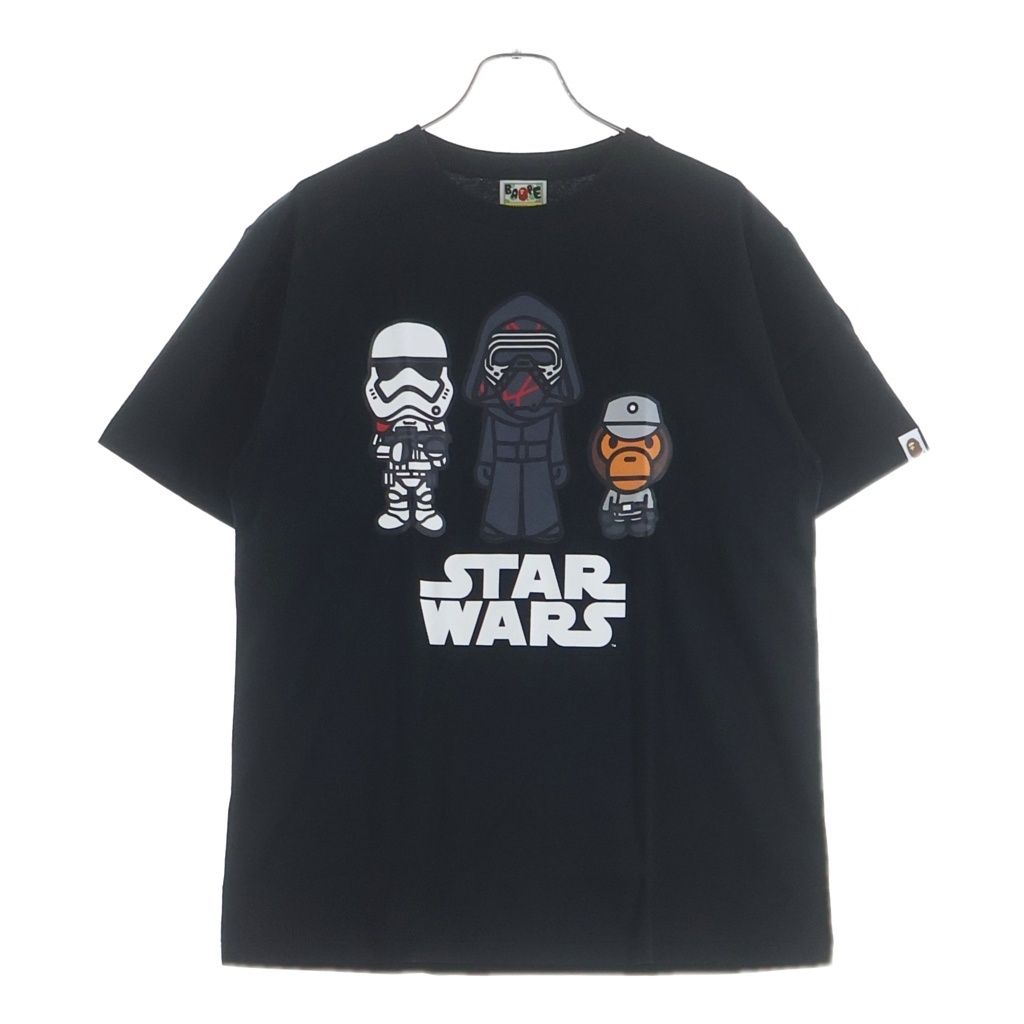 A BATHING APE (アベイシングエイプ) ×STAR WARS スターウォーズ ベイビーマイロ フロントプリント クルーネック半袖カットソーTシャツ ブラック 9,232円