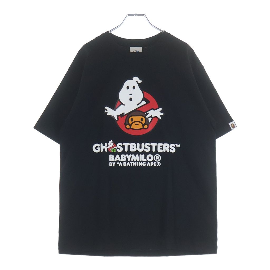 A BATHING APE (アベイシングエイプ) ×GHOST BUSTERS ゴーストバスターズ ベイビーマイロ フロントプリントクルーネック半袖カットソーTシャツ ブラック