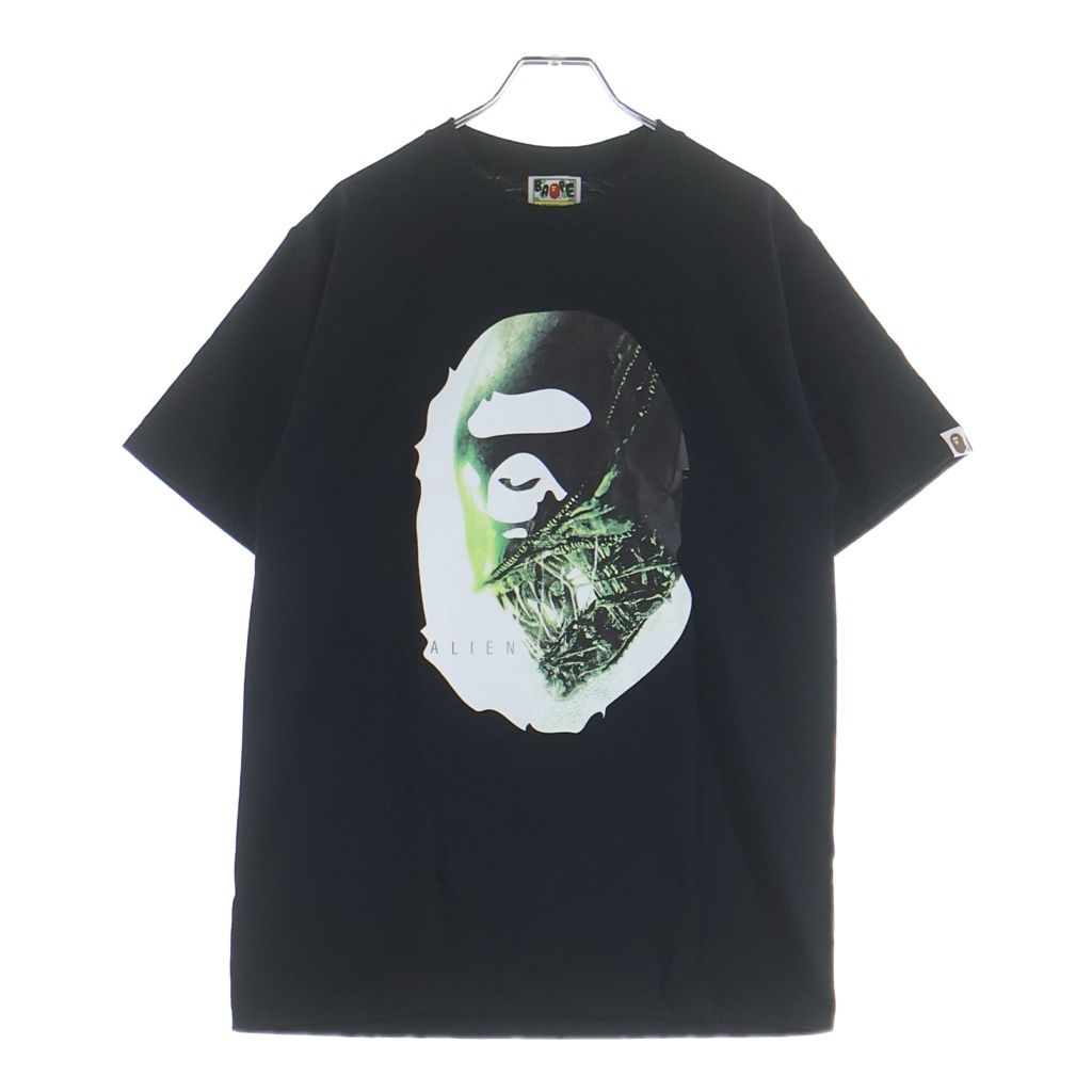 A BATHING APE (アベイシングエイプ) ×AILEN CONVENANT APE HEAD TEE エイリアンコンヴェナント エイプヘッド クルーネック半袖カットソーTシャツ ブラック