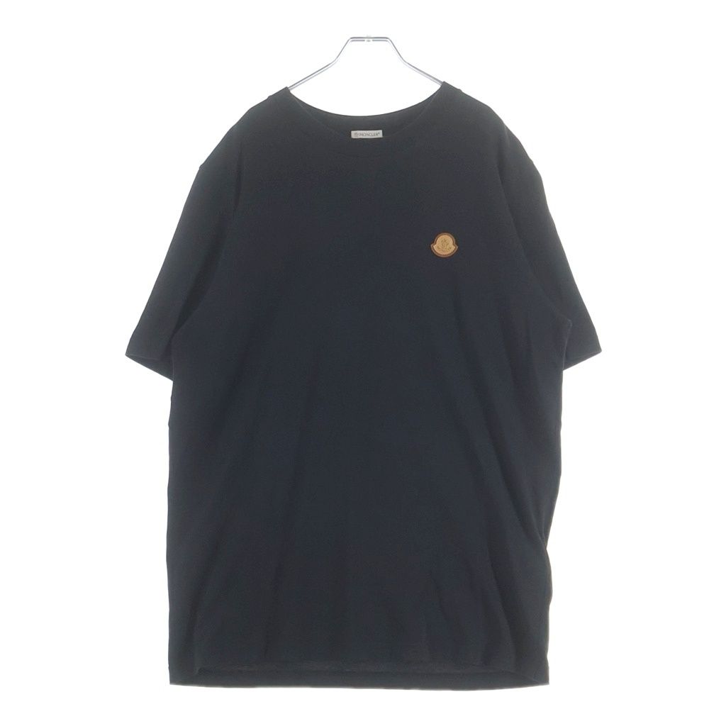 MONCLER (モンクレール) フロントロゴワッペン クルーネック半袖Tシャツカットソー ブラック I20918C00051 8390T