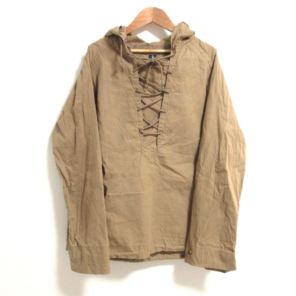 MADISON BLUE マディソンブルー Deck Hoodie waxed cloth MNS プルオーバーフーディー ジャケット MB204-1021 サイズ01 ブラウン レディース 古着 中古 USED
