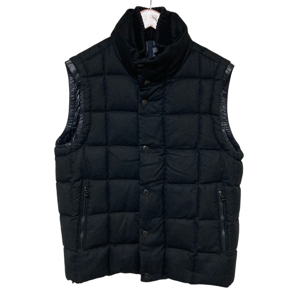 美品 MONCLER モンクレール TENAY ウールキルティング ダウンベスト 1 ブラック メンズ 古着 中古 USED