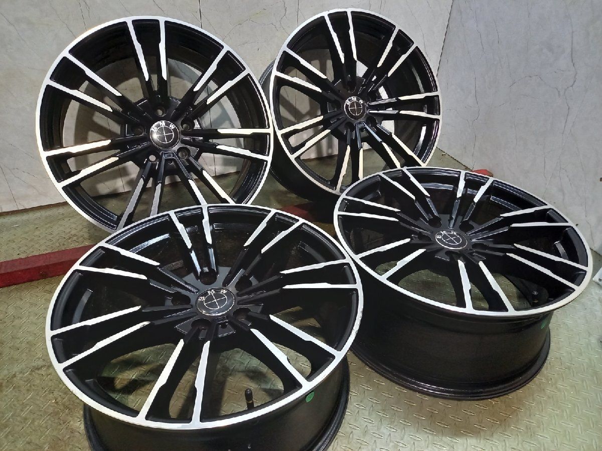 BMWタイプ 社外ホイール 19インチ 4本 8.5J5HPCD120+35 ブラック BMW/5シリーズツーリング等　(MHZ947)