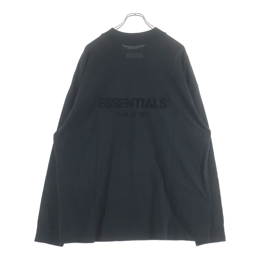 FEAR OF GOD ESSENTIALS (フィアオブゴッド エッセンシャルズ) L/S T-SHIRT フェルトロゴ 長袖Tシャツ ロンT ブラック