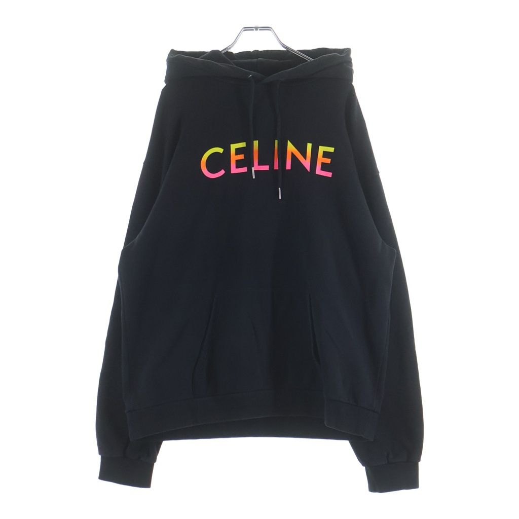 CELINE (セリーヌ) 22AW Pullover Hoodie グラデーションロゴプルオーバースウェットパーカー 2Y753670Q ブラック