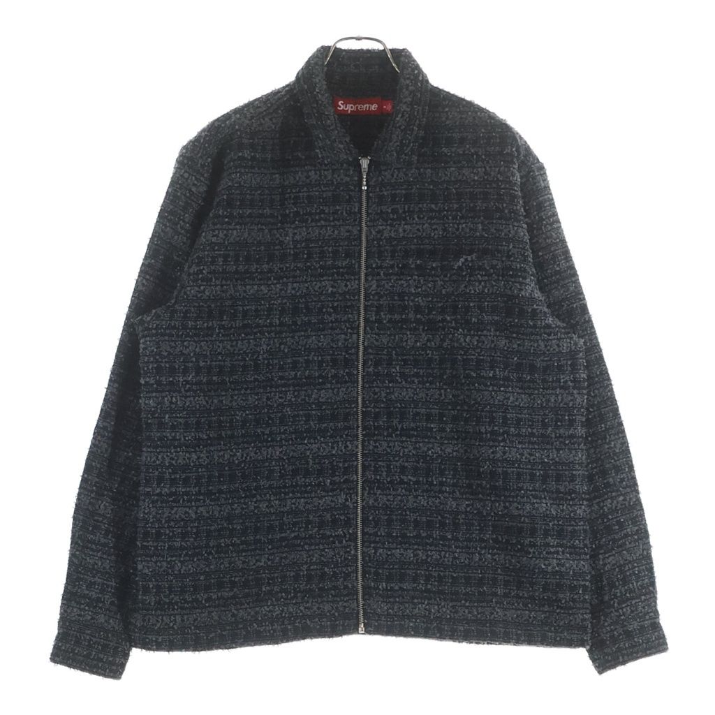 SUPREME (シュプリーム) 26SS Boucle Zip Up Shirt Black ブークレ ジップアップシャツ 長袖シャツ ブラック