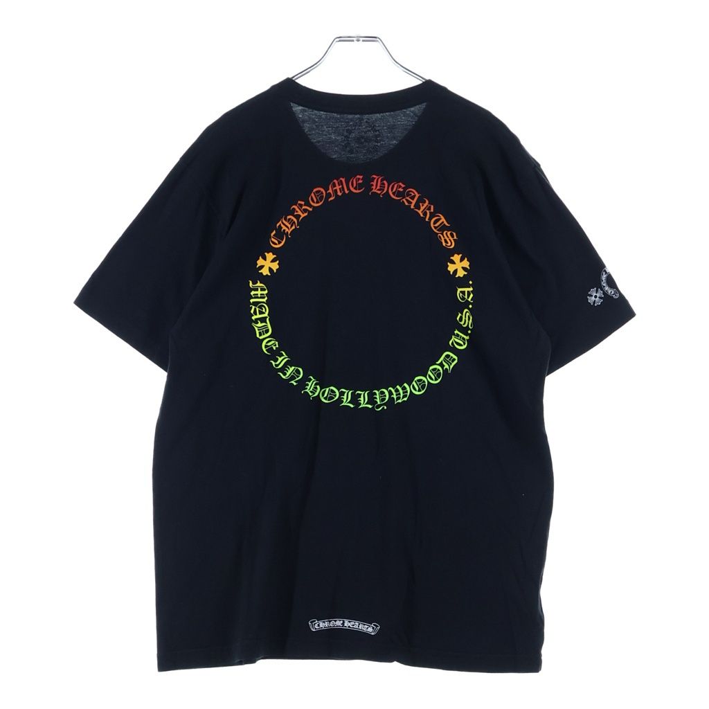 CHROME HEARTS (クロムハーツ) Back Grad Circle Logo Tee バックグラデーションサークルロゴTシャツ ロゴプリントクルーネック半袖Tシャツ カットソー ブラック