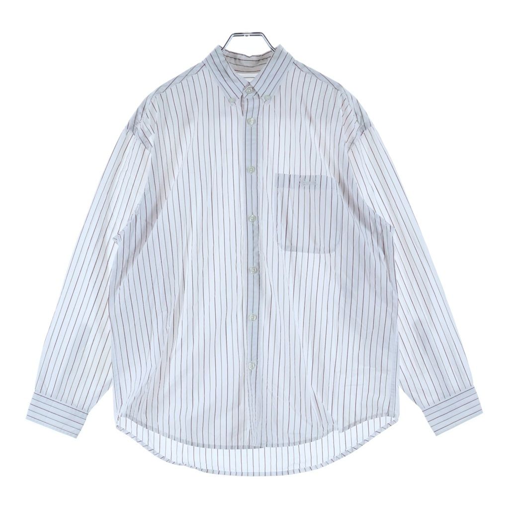 SUPREME (シュプリーム) 24AW Loose Fit Stripe Shirt ルーズフィット ストライプ長袖シャツ ホワイト