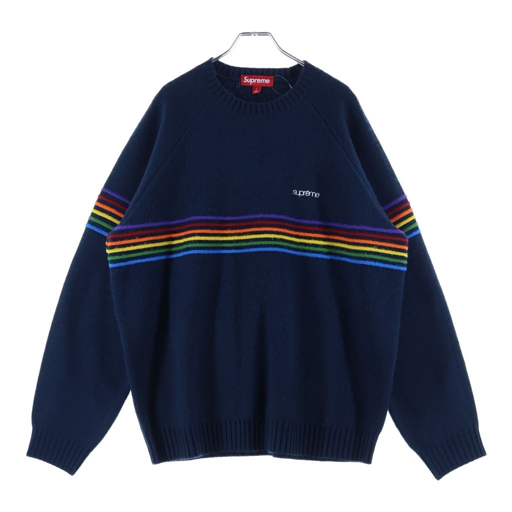 SUPREME (シュプリーム) 26SS Raised Stripe Sweater Navy レイズド