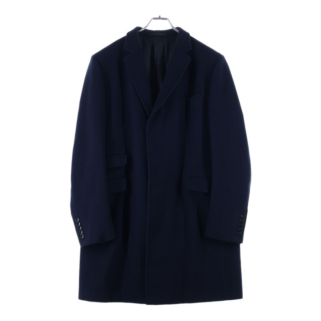 GUCCI (グッチ) 3B Wool Coat シングル ウールロングコート ネイビー