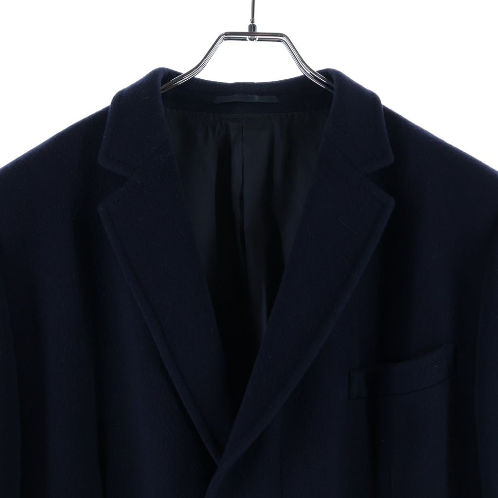 GUCCI (グッチ) 3B Wool Coat シングル ウールロングコート ネイビー