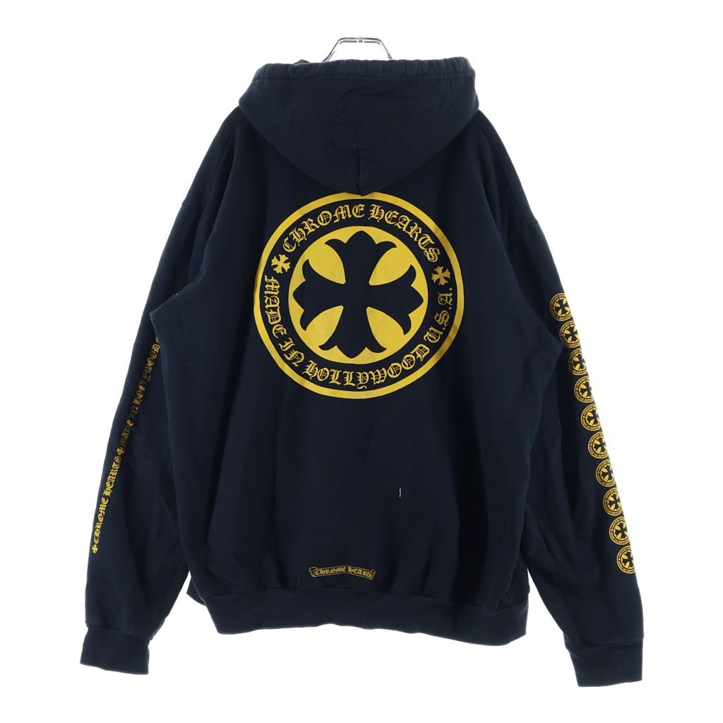 CHROME HEARTS (クロムハーツ) SWTSHRT HD PLVR CHプラスプリント プルオーバースウェットパーカー フーディー ブラック