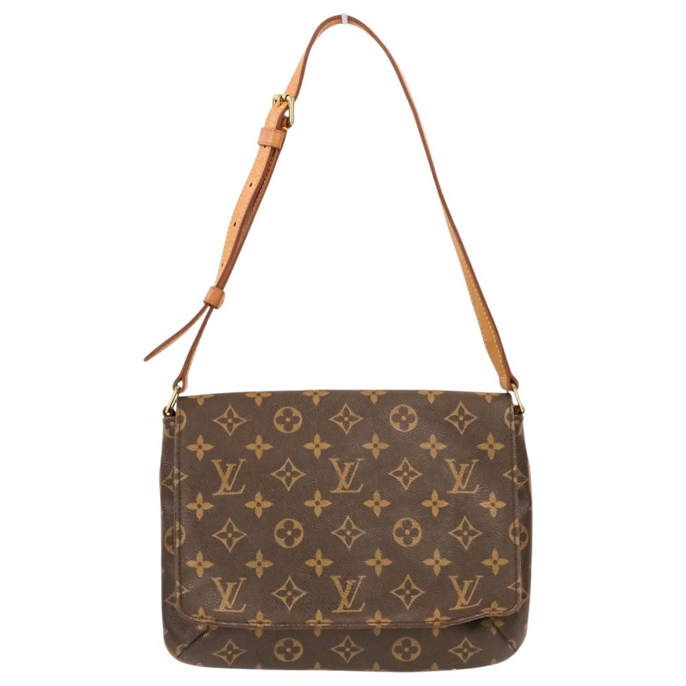 良品 Louis Vuitton ルイヴィトン モノグラム ミュゼットタンゴ ショルダーバッグ M51257 ブラウン レディース 古着 中古 USED