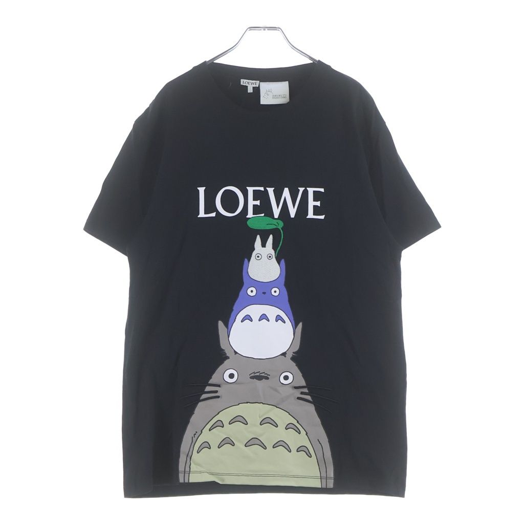 LOEWE (ロエベ) 21SS キャラクタープリント ロゴ刺繍 半袖Tシャツ カットソー ブラック S848Y22X01