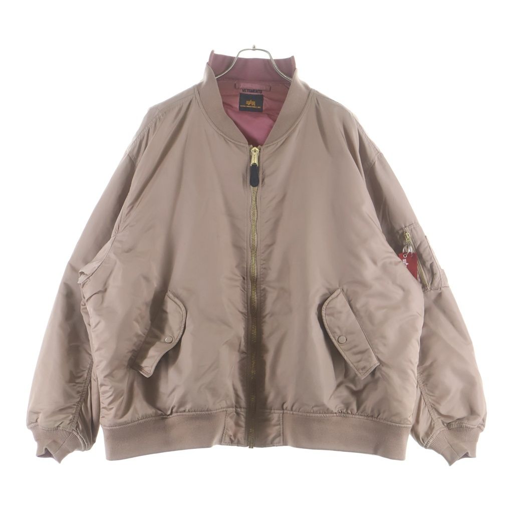 VETEMENTS (ヴェトモン) ×ALPHA 再構築リバーシブルオーバーサイズブルゾン ピンク WAH18JA18