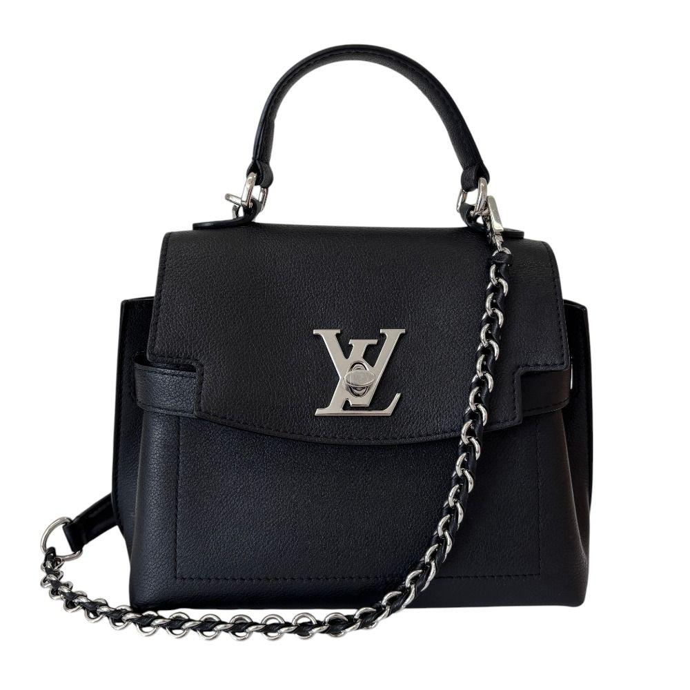 美品 Louis Vuitton ルイヴィトン ロックミー エヴァーMINI 2way レザー ハンドバッグ ショルダーバッグ M20997 ブラック レディース 古着 中古 USED