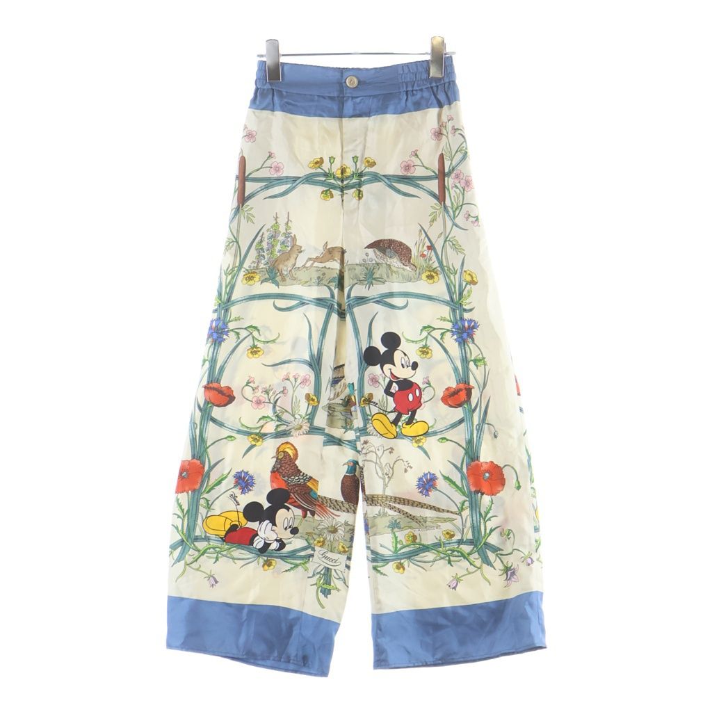 GUCCI (グッチ) ×Disney Mickey Mouse Printed Silk Pants ディズニー ミッキーマウス シルクパンツ マルチ 596961 ZADOP