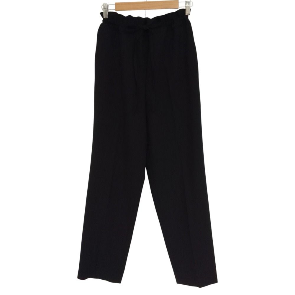 未使用 ENFOLD エンフォルド ウールトロ ドロストテーパードTROUSERS パンツ 300FA131-0640 サイズ36 ブラック レディース 古着 中古 USED
