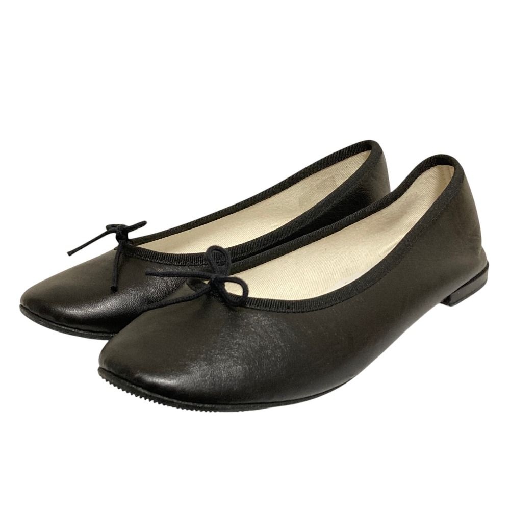 美品 Repetto レペット サンドリヨン バレエシューズ フラットパンプス 39.5 25.5cm程度 ブラック レディース 古着 中古 USED