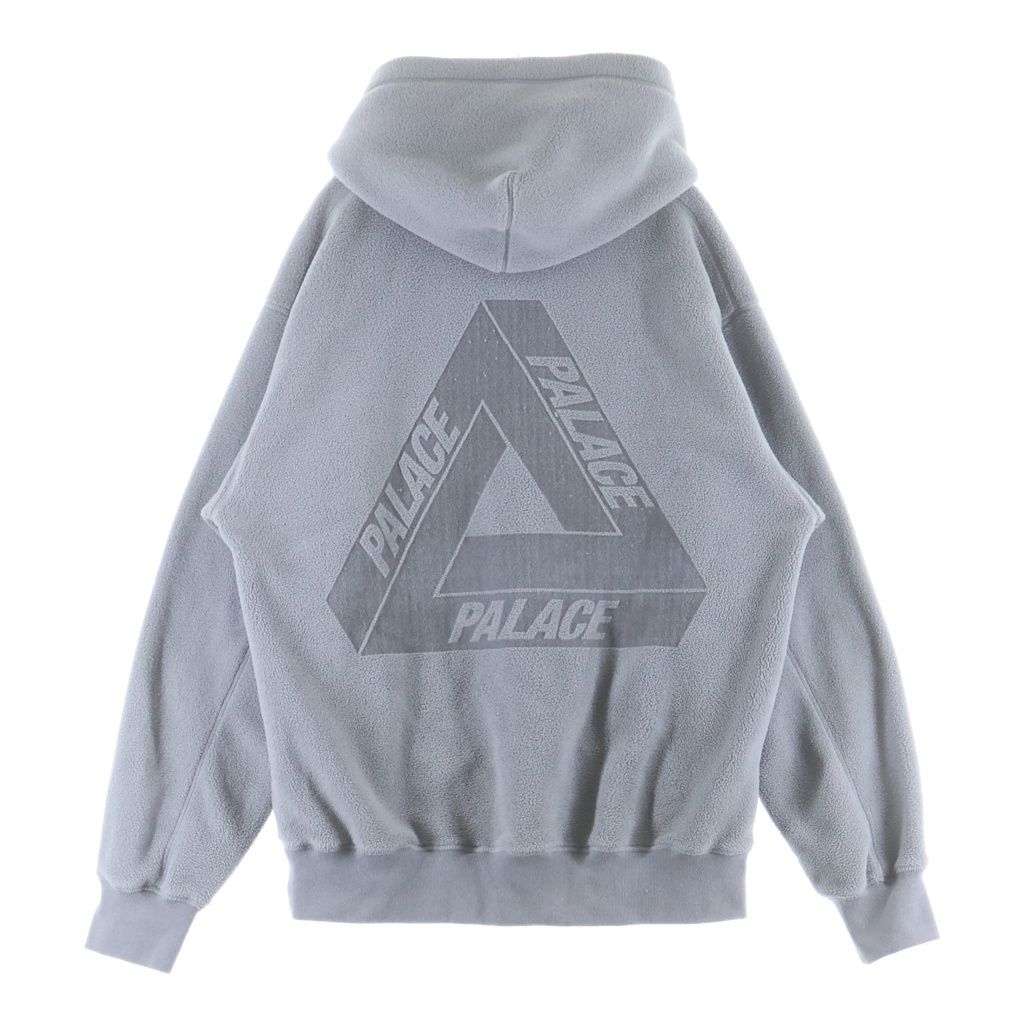 Palace Skateboards (パレススケートボーズ) POLARTEC LAZER HOOD ポーラテック エンボスロゴ フリースプルオーバーパーカー グレー