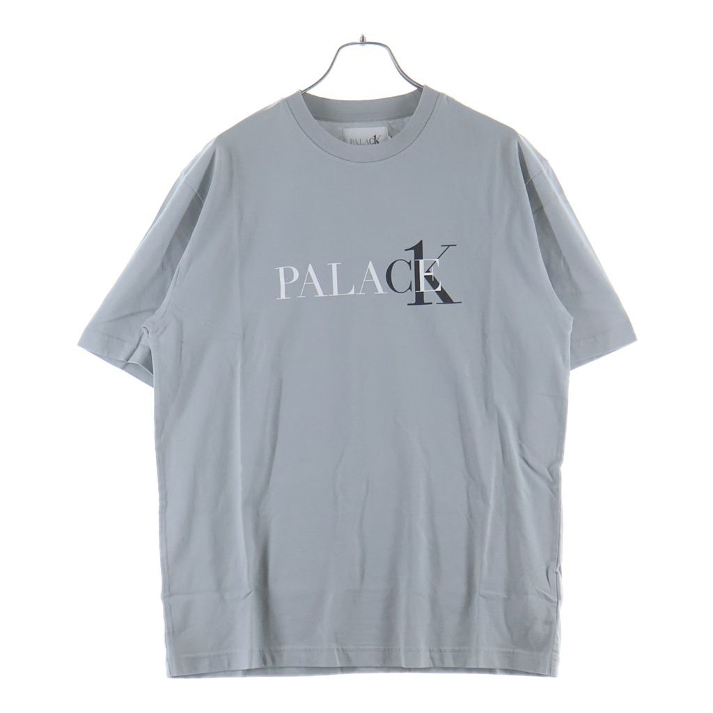 Palace Skateboards (パレススケートボーズ) 22SS ×CALVIN KLEIN SS LOGO TEE EMBROID パレス プリントロゴ 半袖Tシャツ カットソー グレー 40317UC