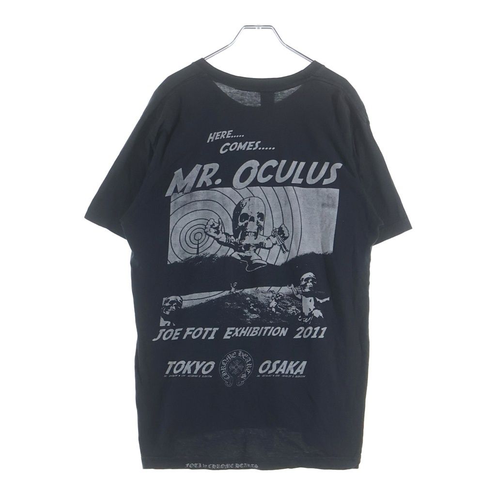 CHROME HEARTS (クロムハーツ) FOTI TEE ナスカル スカルプリント クルーネック ポケット 半袖Tシャツ カットソー ブラック 44,213円