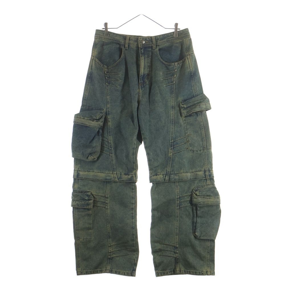 ADSB ANDERSSON BELL (アンダースンベル) CARGO COATED WIDE LEG JEANS カーゴ コーテッド ワイド レッグ ジーンズ コーテイング加工 カーゴパンツ インディゴ apa749m