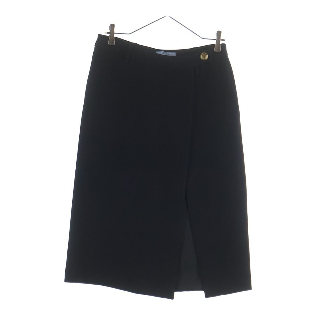 PRADA (プラダ) ロングスカート ブラック ウール×シルク #40 P144V S231 1EVU
