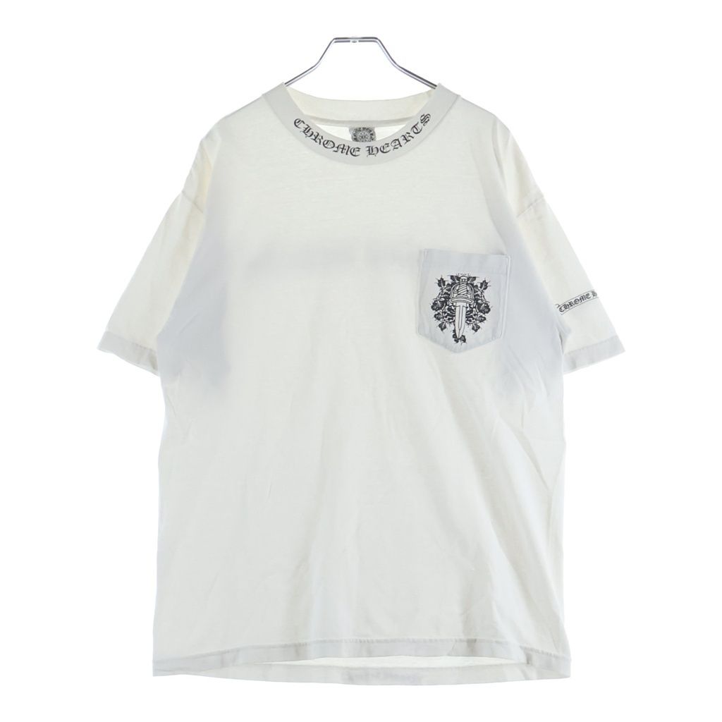 CHROME HEARTS (クロムハーツ) OLD CH S/S T-SHIRT オールド ネックロゴ ヴァインダガープリント 半袖Tシャツカットソー