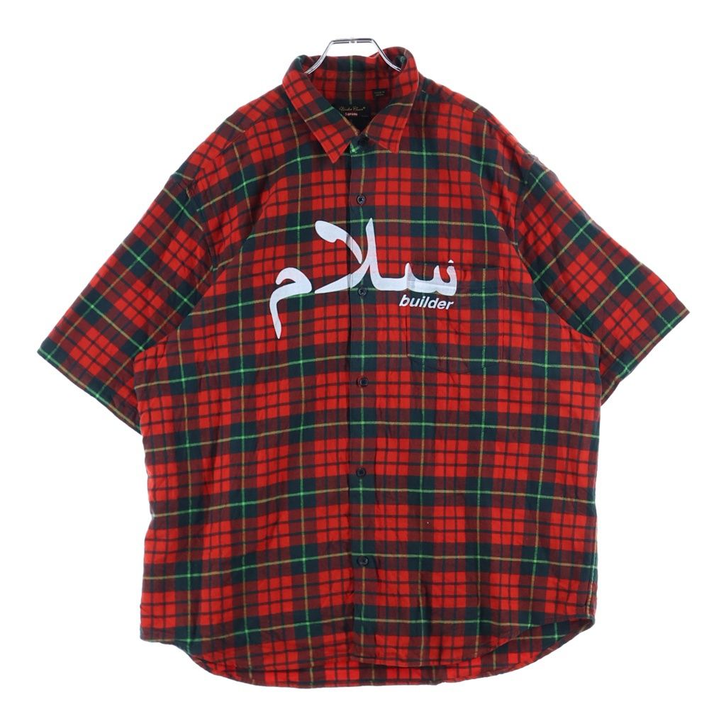 SUPREME (シュプリーム) 23SS UNDERCOVER S/S Flannel Shirt アンダーカバー アラビックプリント半袖フランネルシャツ レッド