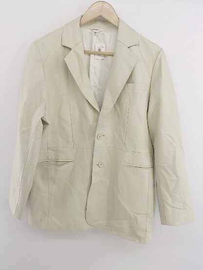 ◇ MOUSSY マウジー フェイクレザー 長袖 ロング テーラード ジャケット サイズ2 グレージュ系 レディース P 【1208310002977】