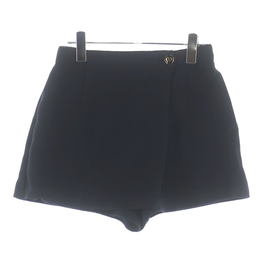 Christian Dior (クリスチャンディオール) CDロゴボタン ラップデザイン キュロット ハーフ ショート パンツ ショーツ ブラック レディース 121P45B1166