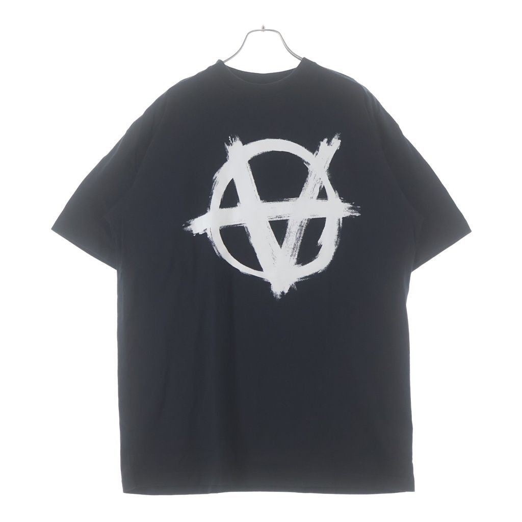 VETEMENTS (ヴェトモン) 21SS Anarchy Gothic Logo T Shirt アナーキー ゴシックロゴ クルーネック半袖Tシャツカットソー ブラック UE51TR640B