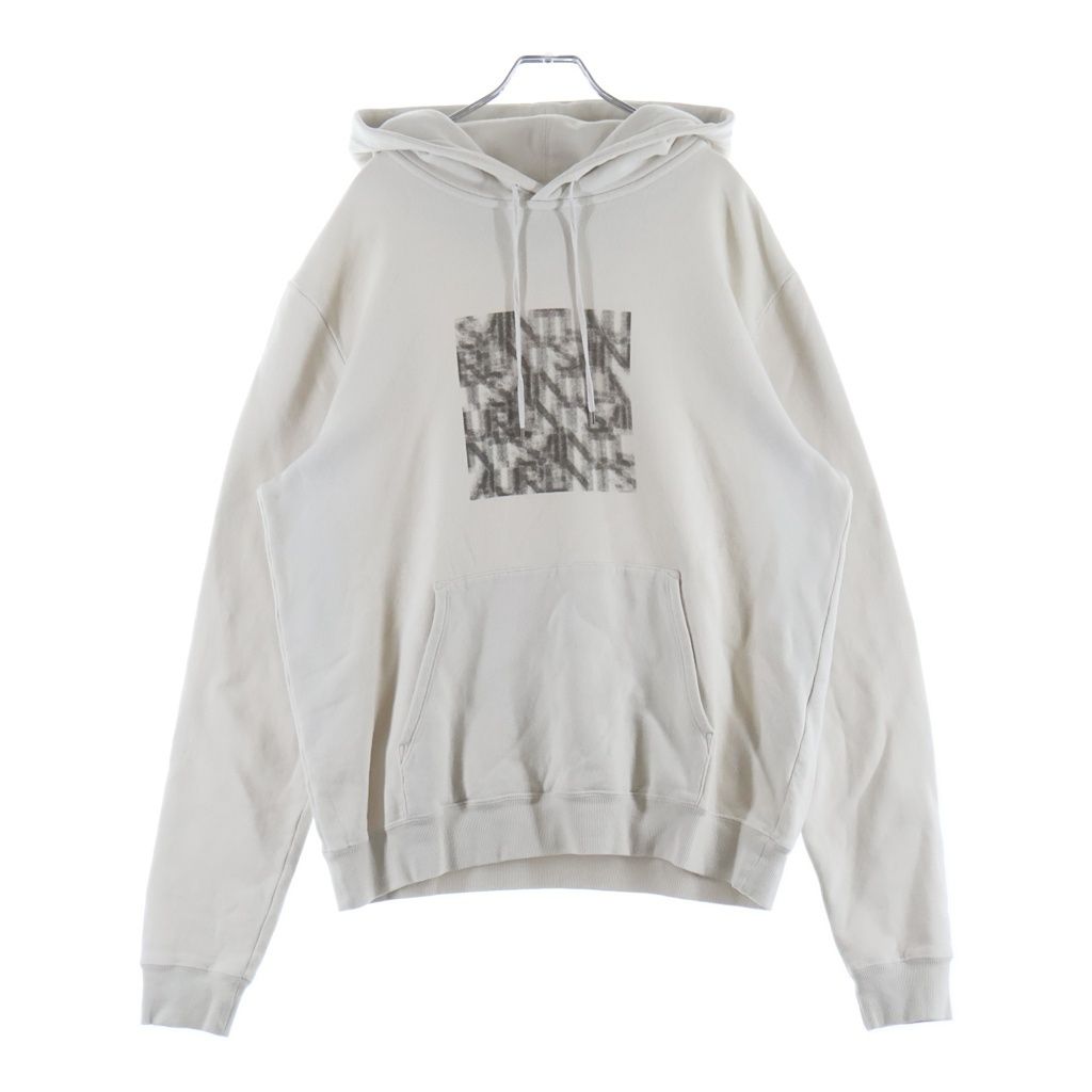 SAINT LAURENT PARIS (サンローランパリ) 21AW OPTICAL ILLUSION HOODIE モザイクプリント スウェット プルオーバーパーカー ホワイト 665272 Y36HQ