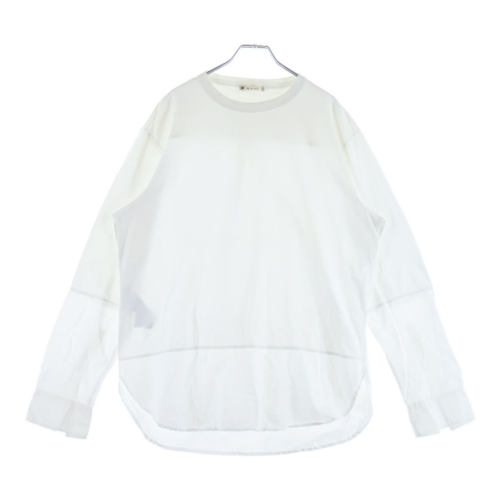 MARNI (マルニ) 20AW シャツ ドッキング クルーネック 長袖Tシャツ カットソー ホワイト HUMU0097Q0