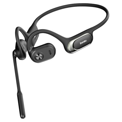 【新品】Earaku(イアラク) Bluetooth ヘッドセット通話専用 マイク付き 両耳 耳掛け【うるさくても通話はっきり！10分充電で12時間通話可能】 ENC高精度ノイズキャンセリング 通話用ヘッドセット 50分急速充電 最大19時間 1ca46465