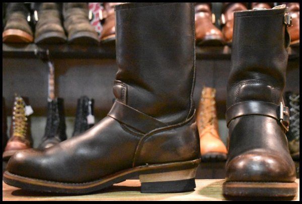 【7.5D 良品 縦羽タグ PT83】レッドウィング 2268 エンジニア 黒 ブラッククローム スチールトゥ ブーツ redwing HOPESMORE【GE253】