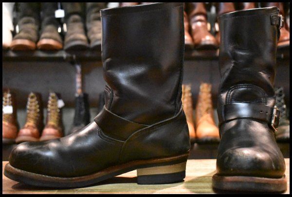 【8.5D 良品 11年】レッドウィング 2268 エンジニア 黒 ブラッククローム スチールトゥ プルオン ブーツ redwing HOPESMORE【GE254】