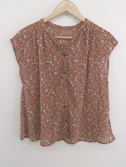 ◇ PAGEBOY ページボーイ ALICIA 花柄 ノースリーブ シャツ ブラウス サイズF ブラウン系 マルチ レディース P 【中古】 【1209160005170】