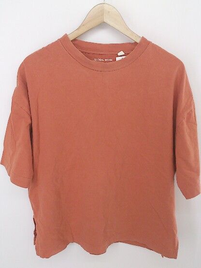 ◇ GLOBAL WORK グローバルワーク コットン100% 半袖 Tシャツ カットソー サイズL オレンジ レディース P 【中古】 【1209160004265】