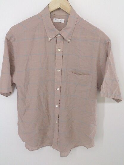 ◇ ◎ BEAUTY&YOUTH UNITED ARROWS ボタンダウン BD 半袖 シャツ サイズS ピンクブラウン系 ブルー メンズ P 【中古】 【1209270007866】