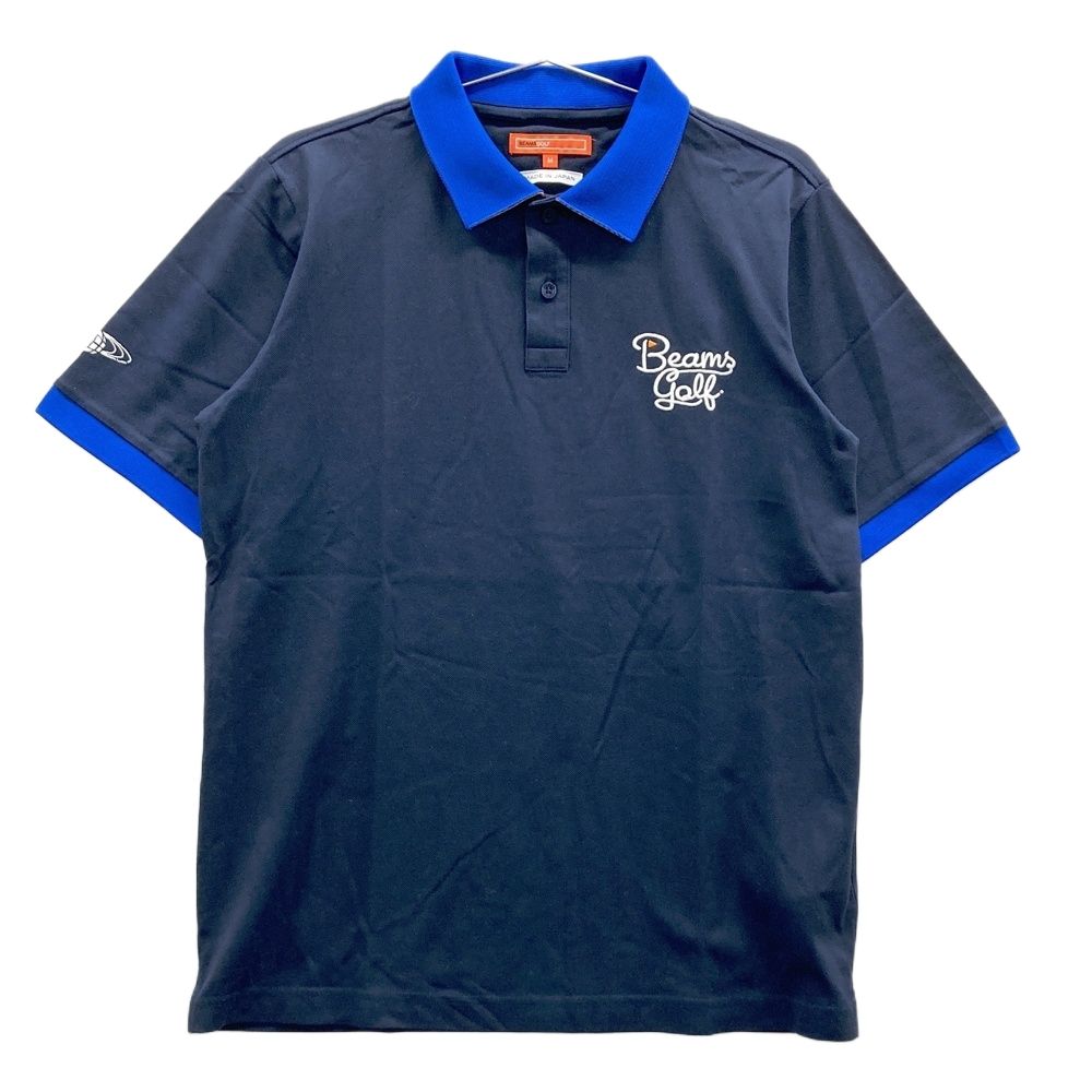 サイズ：M BEAMS GOLF ビームスゴルフ 半袖ポロシャツ ネイビー系 