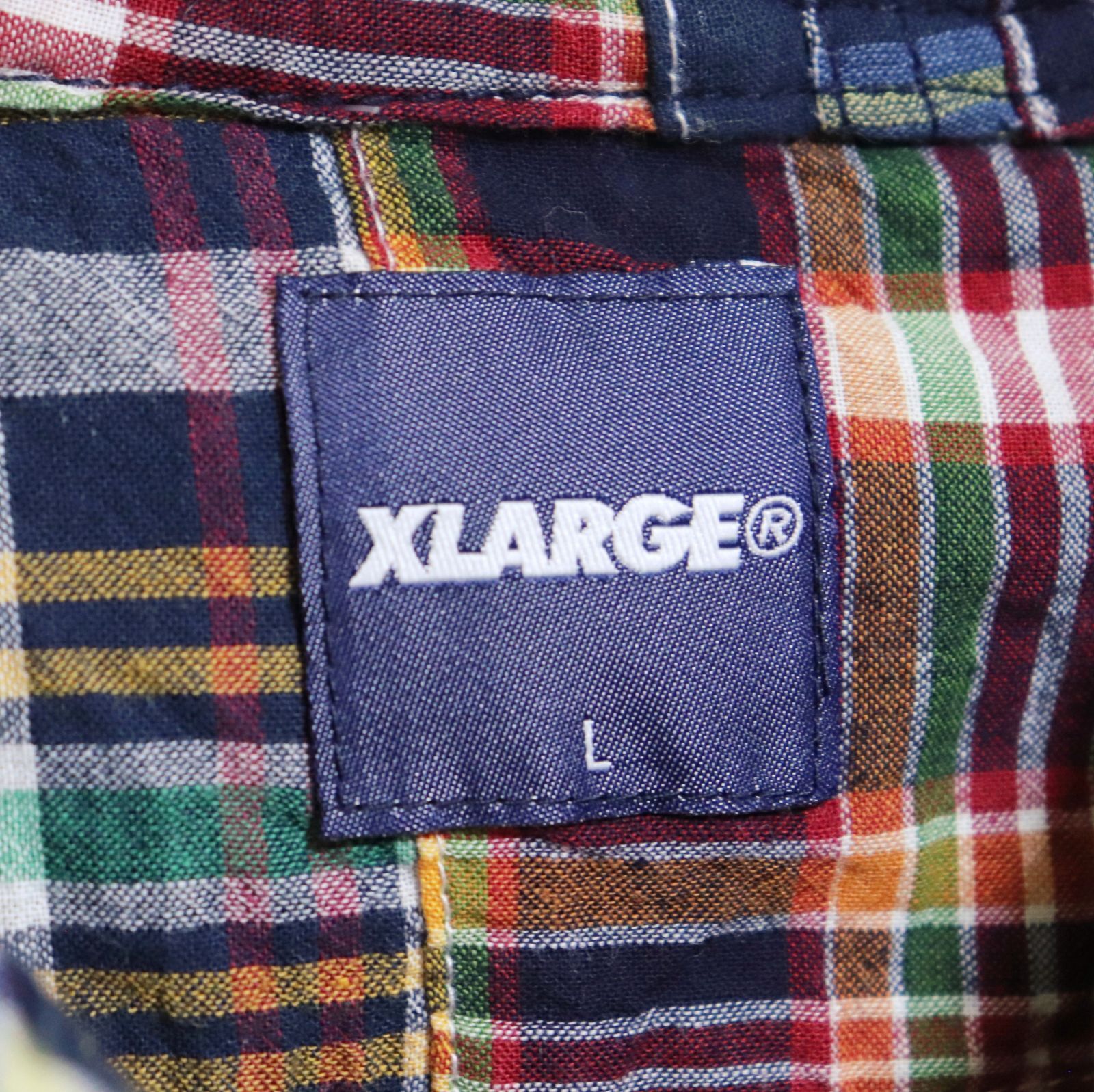 X-LARGE エクストララージ マルチカラー パッチワーク ジップアップ 