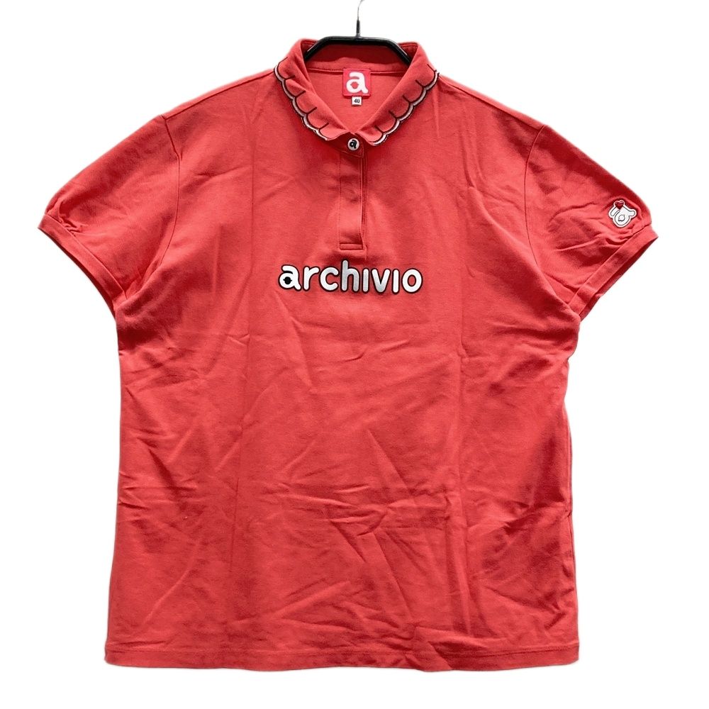 サイズ：40 ARCHIVIO アルチビオ 半袖ポロシャツ ビーズワッペン