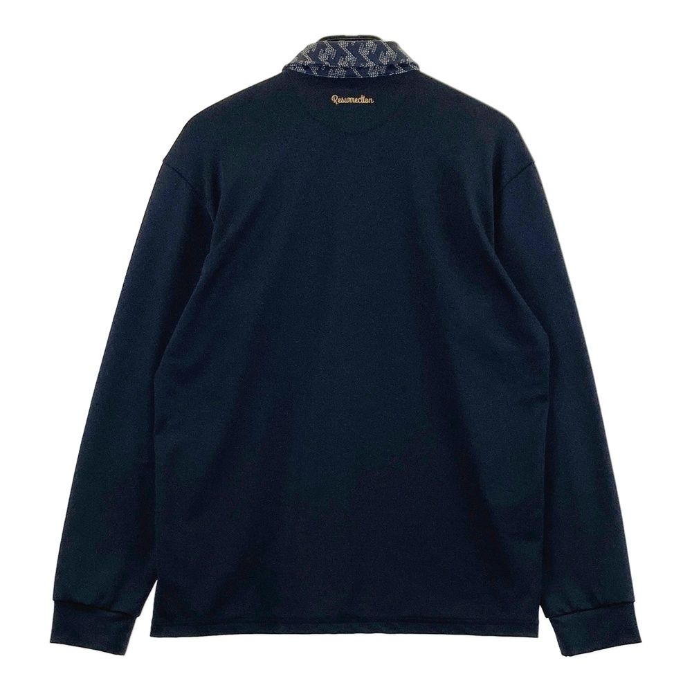 レザレクション メンズ 長袖ポロシャツ ブラック ゴルフウェア サイズ：Ｌ サイズ：XL RESURRECTION レザレクション 長袖ポロシャツ ブラック系