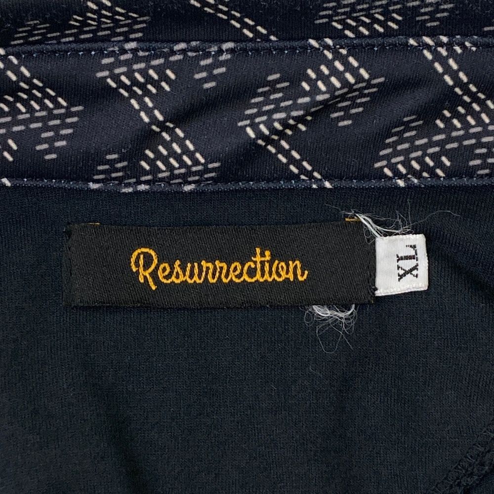 サイズ：XL RESURRECTION レザレクション 長袖ポロシャツ ブラック系