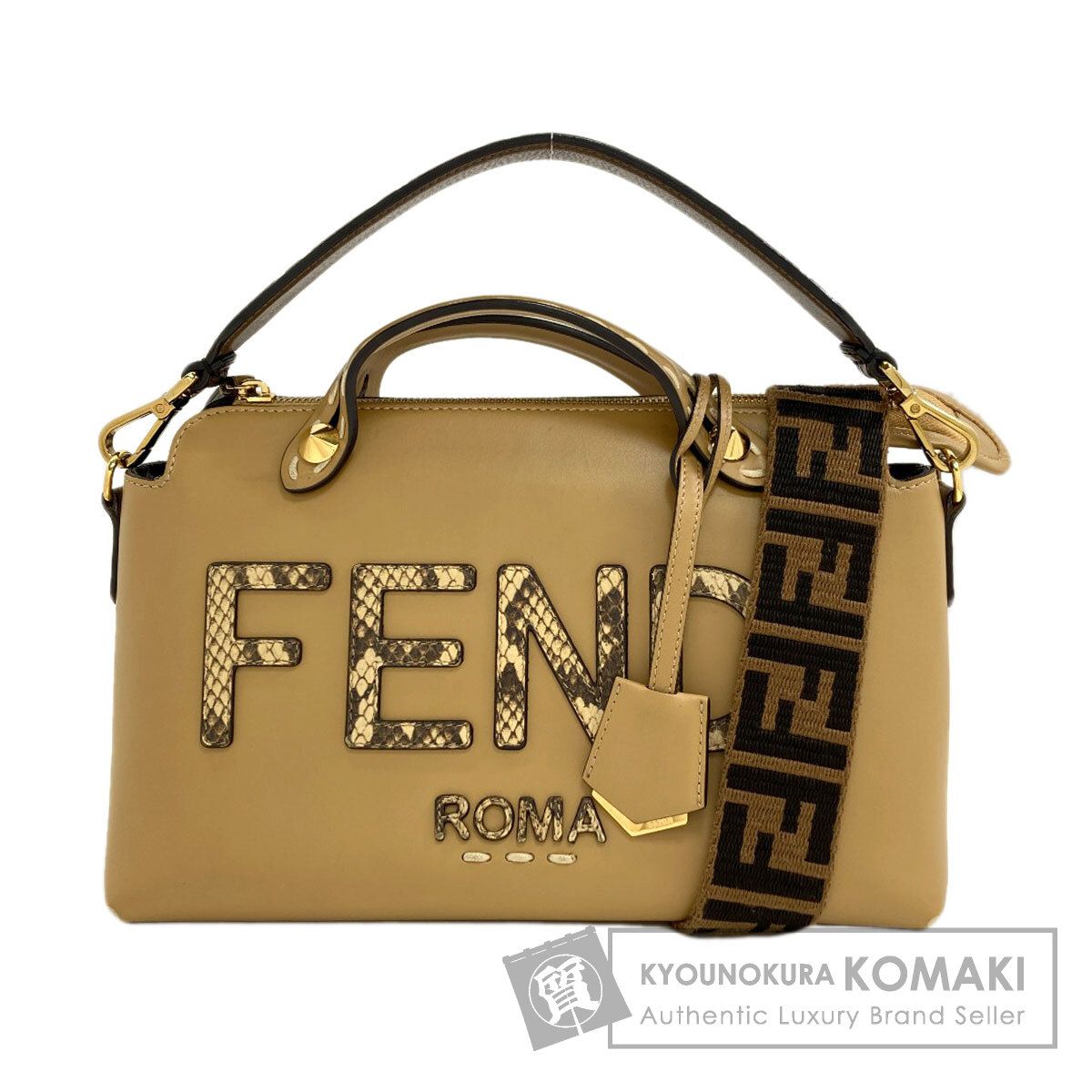 FENDI フェンディ バイザウェイ 2WAY ハンドバッグ パイソン カーフ 