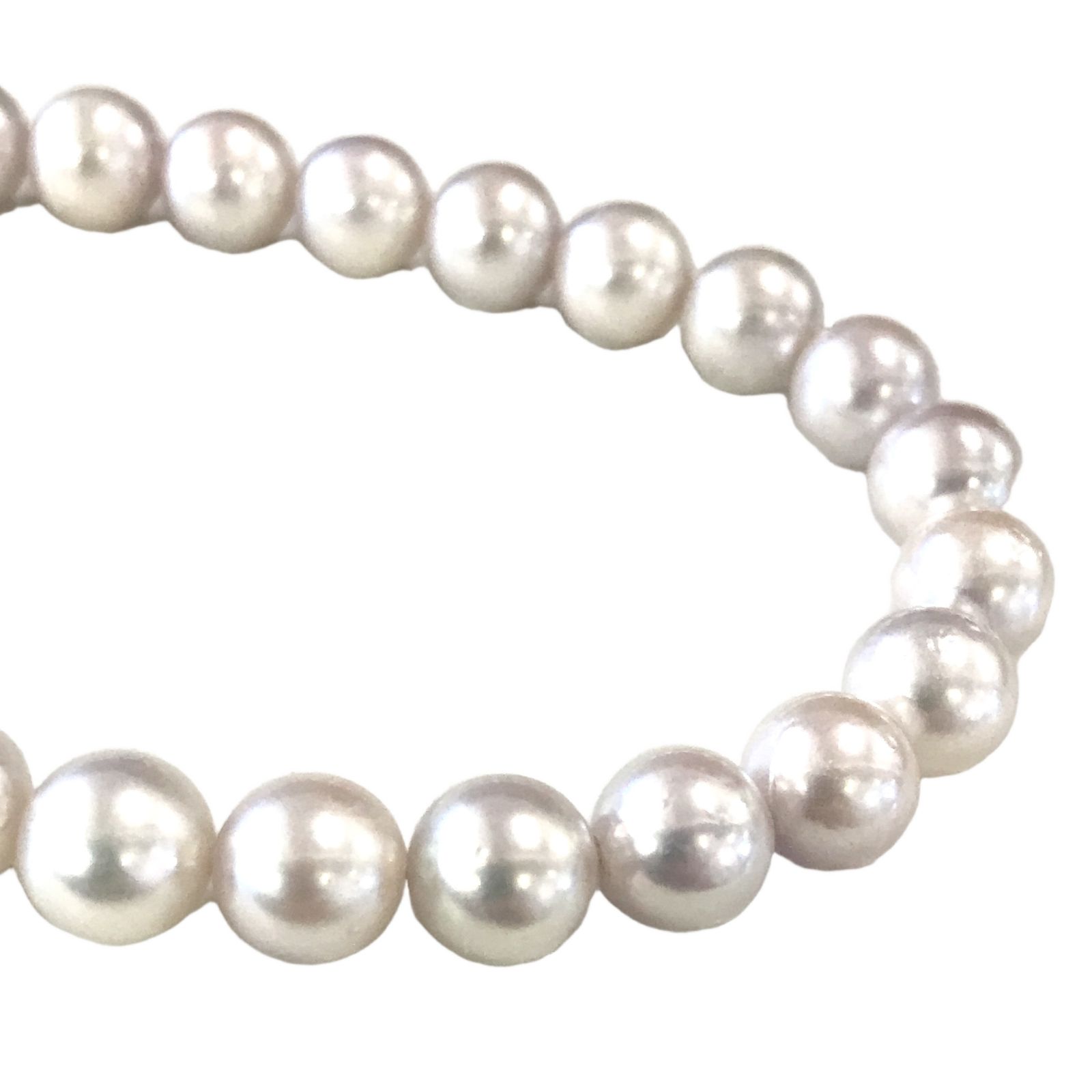 天然無処理本真珠 7.5 ~ 8.0mm ネックレス パール ホワイト 大粒 冠婚葬祭 アクセサリー レディース 中古 T11196448
